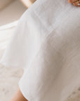 Women's white linen maxi, midi dress with pockets, sleeveless with straps, square neck, relaxed fit and perfect for spring summer